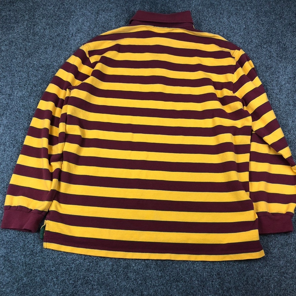 Daniel Cremieux Classic Men Large Long Sleeve Polo Shirt Rugby Stripe - Picture 10 of 11